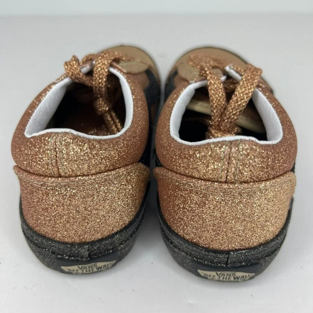 Vans Kids 508357 Gold Casual Old Skool Party Glitter Lace Up Size 2.5 Sneakers